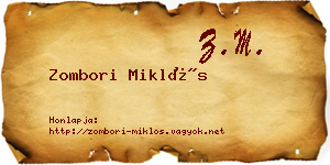 Zombori Miklós névjegykártya