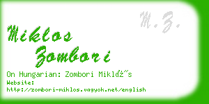 miklos zombori business card